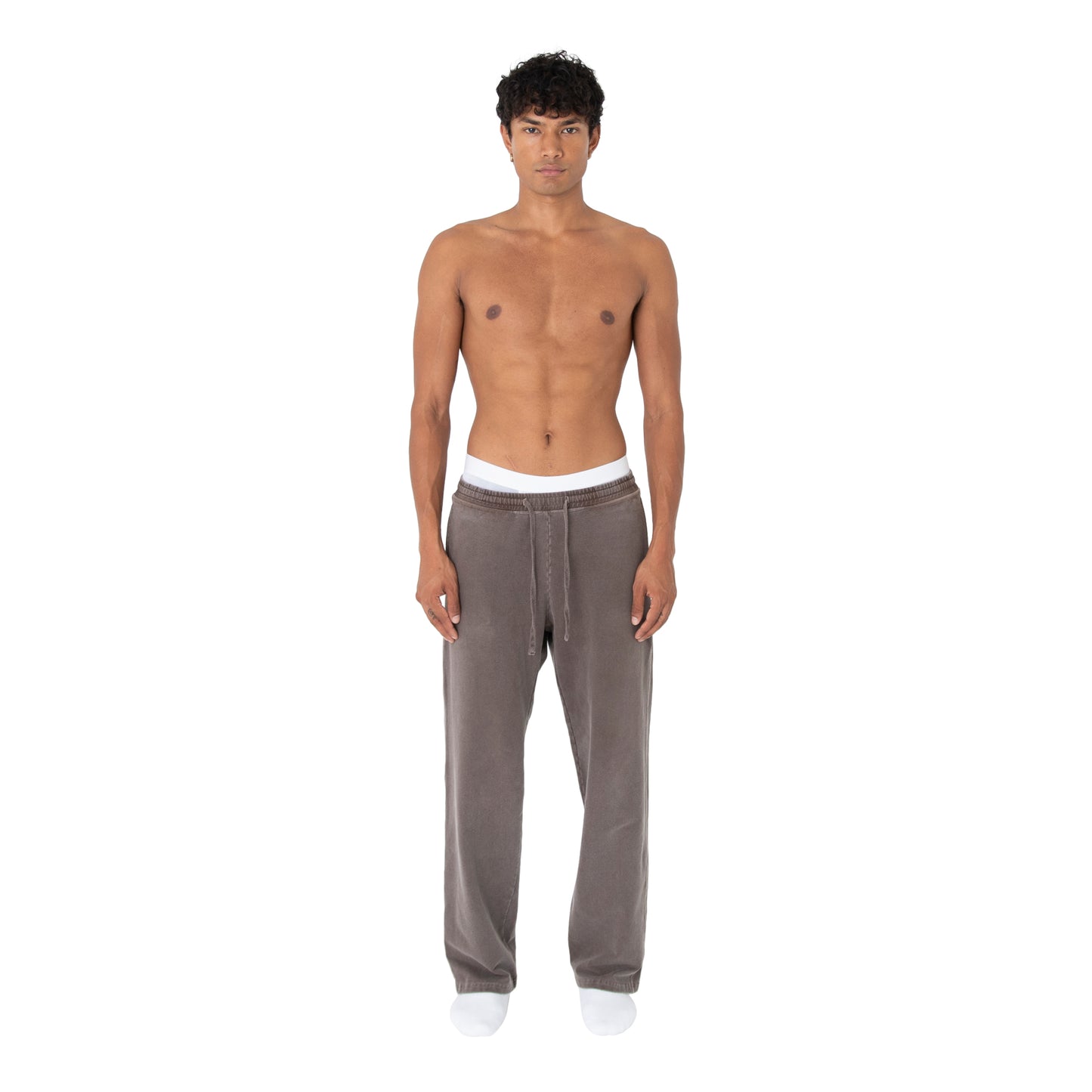 Lightweight Joggers Straight Leg Washed Brown