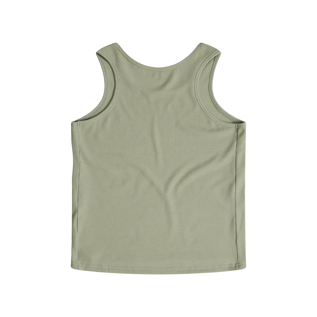 Cropped Ribbed Vest Olive