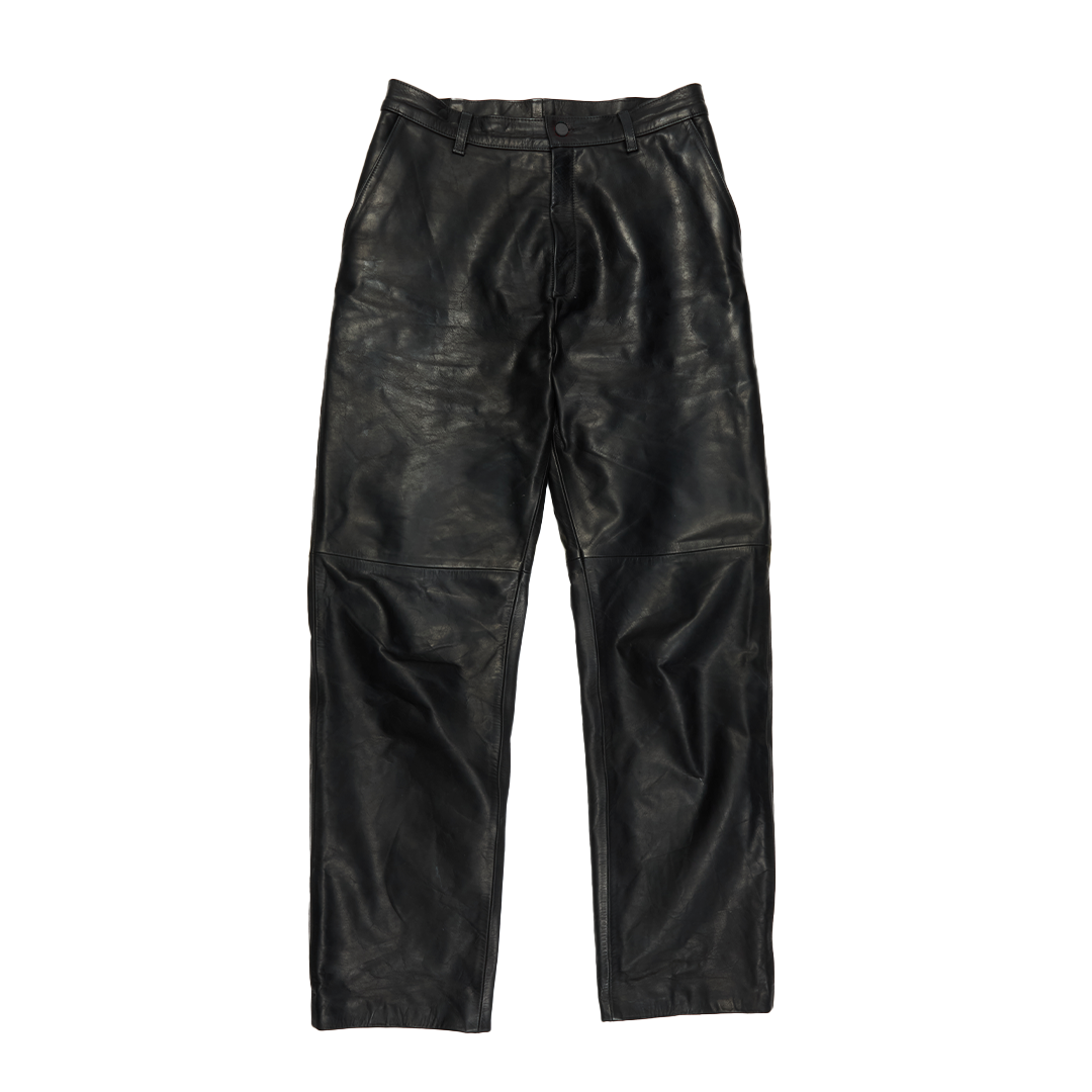 Dillon Leather Trouser, Black Oily Cow