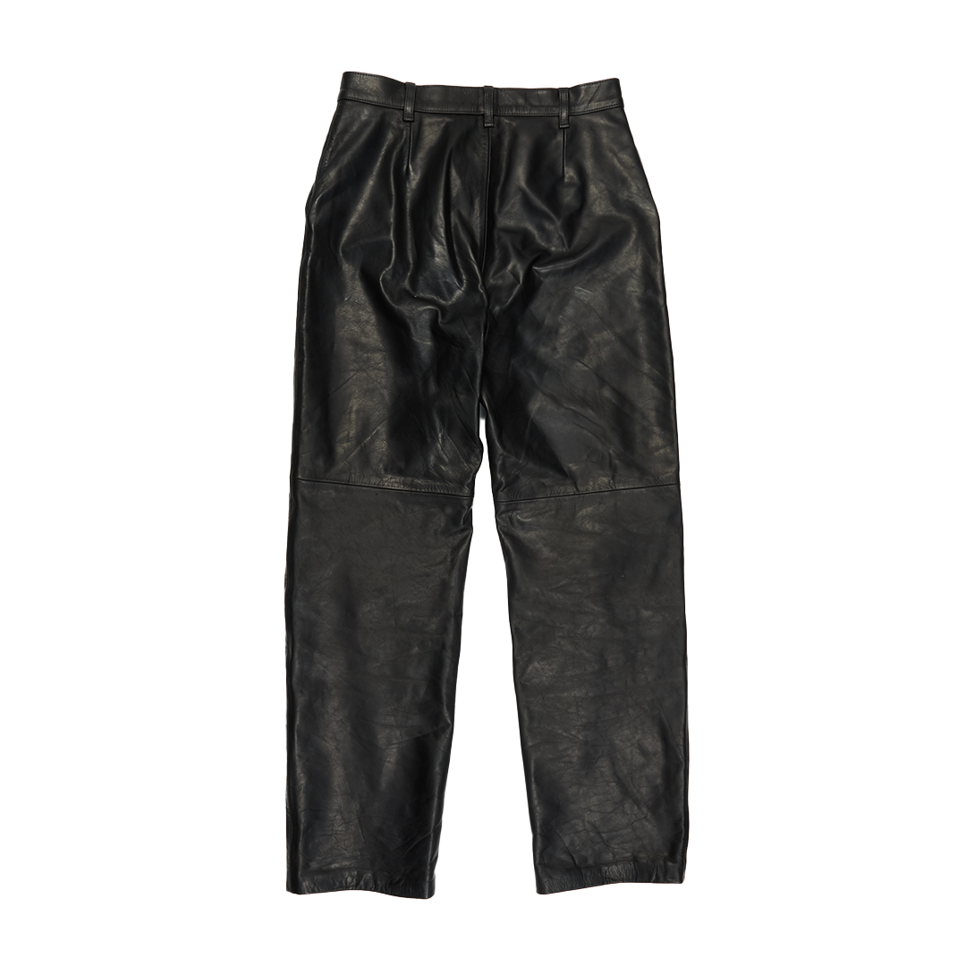 Dillon Leather Trouser, Black Oily Cow