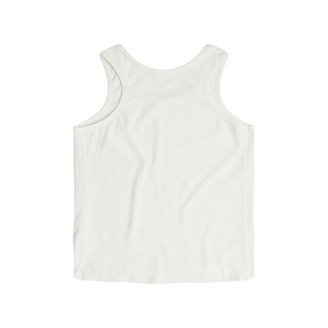 Cropped Ribbed Vest White